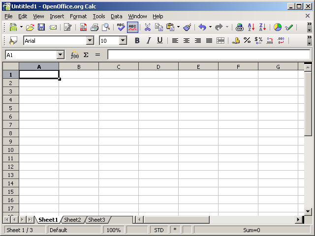 openoffice sheets